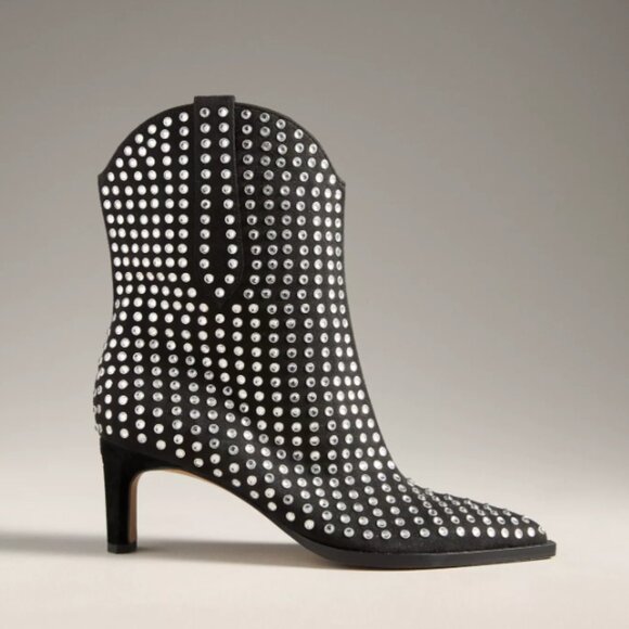 NEW DOLCE VITA Leather Anzel  Western Booties in black diamond for women 925 5t3 - Picture 3 of 11